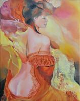 Christiane Surian Peinture onirique - Perfect Lady 65/50 cm oil on canvass