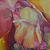 Christiane Surian Peinture onirique - Musical escape 60x60 oil on canvas